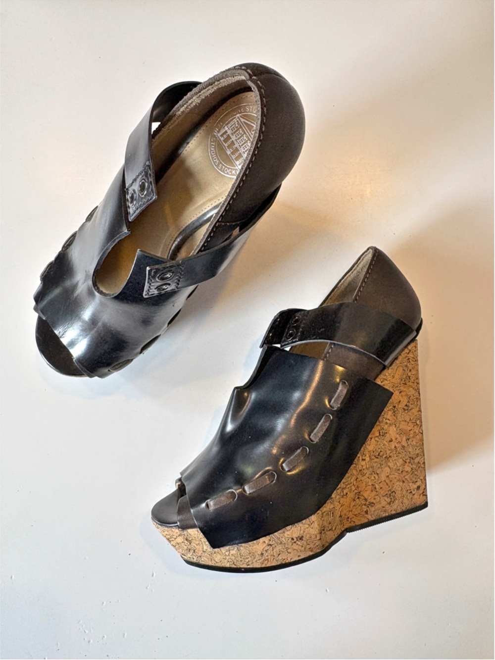 Acne Studios || Halo Wedges Cork Heel Lace Up‎ Black 39